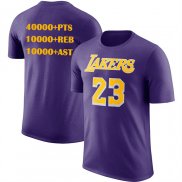 Camiseta Manga Corta Los Angeles Lakers James NO 23 Commemorative Violeta1