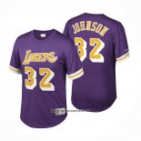 Camiseta Manga Corta Los Angeles Lakers Magic Johnson #32 Violeta