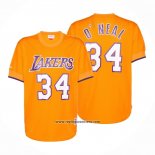 Camiseta Manga Corta Los Angeles Lakers Shaquille O'Neal #34 Amarillo