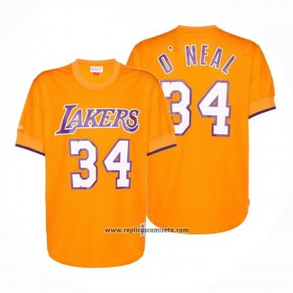 Camiseta Manga Corta Los Angeles Lakers Shaquille O'Neal #34 Amarillo