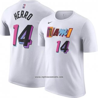 Camiseta Manga Corta Miami Heat Tyler Herro Ciudad 2022-23 Blanco