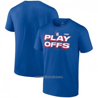 Camiseta Manga Corta Philadelphia 76ers 2023 NBA Playoffs Azul