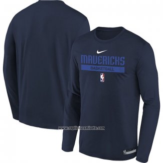 Camiseta Manga Larga Dallas Mavericks Practice Performance 2022-23 Azul2