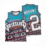 Camiseta Memphis Grizzlies Ja Morant #12 Mitchell & Ness Big Face Verde2