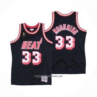 Camiseta Miami Heat Alonzo Mourning #33 Hardwood Classics Throwback Negro