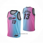 Camiseta Miami Heat Bam Adebayo #13 Ciudad 2020-21 Azul Rosa