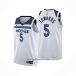Camiseta Minnesota Timberwolves Anthony Edwards NO 5 Association 2024-25 Blanco