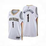 Camiseta New Orleans Pelicans Zion Williamson NO 1 Association 2024-25 Blanco