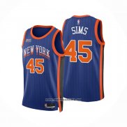 Camiseta New York Knicks Jericho Sims #45 Ciudad 2023-24 Azul