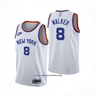 Camiseta New York Knicks Kemba Walker #8 75th Anniversary Blanco