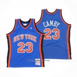 Camiseta New York Knicks Marcus Camby #21 Hardwood Classics Throwback Azul