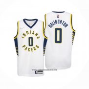 Camiseta Nino Indiana Pacers Tyrese Haliburton #0 Association 2022-23 Blanco