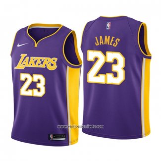 Camiseta Nino Los Angeles Lakers Lebron James #23 Statement 2018 Violeta