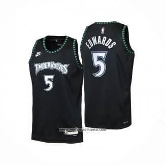 Camiseta Nino Minnesota Timberwolves Anthony Edwards NO 5 Classic 2025-26 Negro