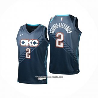 Camiseta Nino Oklahoma City Thunder Shai Gilgeous Alexander NO 2 Ciudad 2025-26 Azul