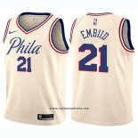 Camiseta Nino Philadelphia 76ers Joel Embiid #21 Ciudad Crema