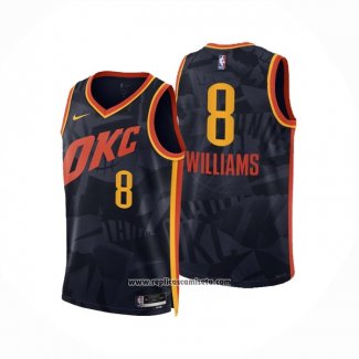 Camiseta Oklahoma City Thunder Jalen Williams #8 Ciudad 2023-24 Negro