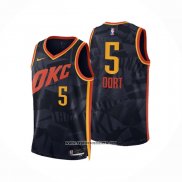 Camiseta Oklahoma City Thunder Luguentz Dort #5 Ciudad 2023-24 Negro