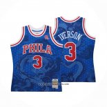 Camiseta Philadelphia 76ers Allen Iverson #3 Asian Heritage Throwback 1996-97 Azul