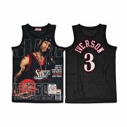 Camiseta Philadelphia 76ers Allen Iverson NO 3 Mitchell & Ness 2000-01 Negro