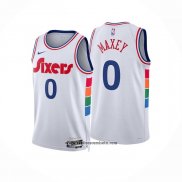 Camiseta Philadelphia 76ers Tyrese Maxey #0 Ciudad 2024-25 Blanco