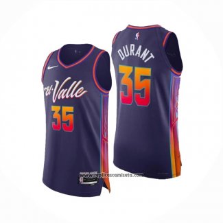 Camiseta Phoenix Suns Kevin Durant #35 Ciudad Autentico 2023-24 Violeta