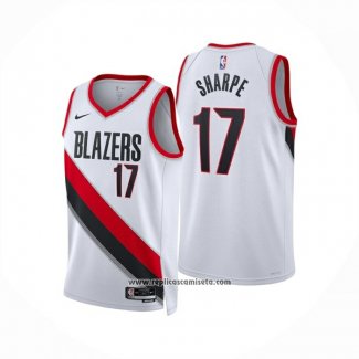 Camiseta Portland Trail Blazers Shaedon Sharpe NO 17 Association 2024-25 Blanco