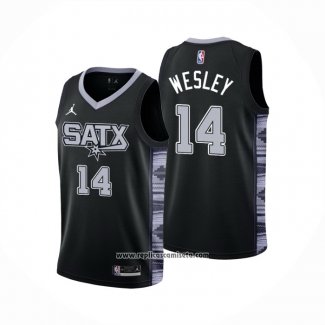 Camiseta San Antonio Spurs Blake Wesley #14 Statement 2022-23 Negro