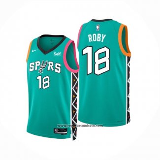 Camiseta San Antonio Spurs Isaiah Roby #18 Ciudad 2022-23 Verde