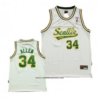 Camiseta Seattle SuperSonics Ray Allen #34 Historic Blanco