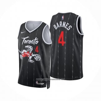 Camiseta Toronto Raptors Scottie Barnes NO 4 Ciudad 2025-26 Negro