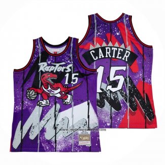 Camiseta Toronto Raptors Vince Carter #15 Mitchell & Ness 1998-99 Violeta