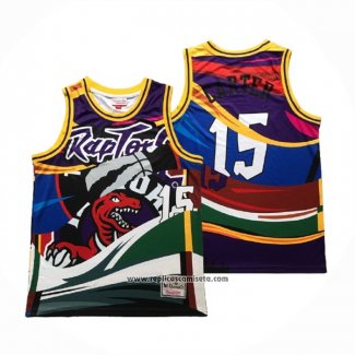 Camiseta Toronto Raptors Vince Carter #15 Rainbow Classic Negro