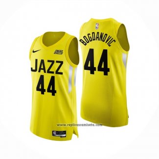 Camiseta Utah Jazz Bojan Bogdanovic #44 Icon Autentico 2022-23 Amarillo