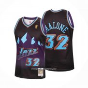 Camiseta Utah Jazz Karl Malone #32 Mitchell & Ness 1996-97 Negro