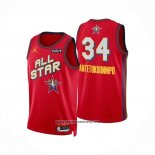 Camiseta All Star 2025 Milwaukee Bucks Giannis Antetokounmpo NO 34 Rojo