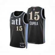 Camiseta Atlanta Hawks Clint Capela #15 Ciudad 2023-24 Negro