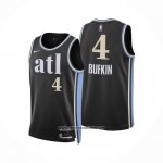 Camiseta Atlanta Hawks Kobe Bufkin #4 Ciudad 2023-24 Negro