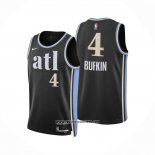 Camiseta Atlanta Hawks Kobe Bufkin #4 Ciudad 2023-24 Negro