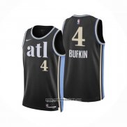 Camiseta Atlanta Hawks Kobe Bufkin #4 Ciudad 2023-24 Negro