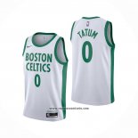 Camiseta Boston Celtics Jayson Tatum #0 Ciudad 2020-21 Blanco