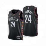 Camiseta Brooklyn Nets Cameron Thomas NO 24 Ciudad 2025-26 Negro