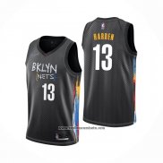 Camiseta Brooklyn Nets James Harden #13 Ciudad 2020-21 Negro