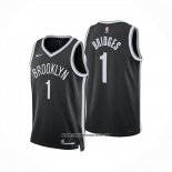 Camiseta Brooklyn Nets Mikal Bridges NO 1 Icon 2025-26 Negro