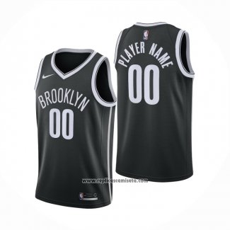 Camiseta Brooklyn Nets Personalizada Icon 2020-21 Negro