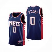 Camiseta Brooklyn Nets Reggie Perry #0 Ciudad 2021-22 Azul