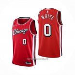 Camiseta Chicago Bulls Coby White #0 Ciudad 2021-22 Rojo