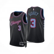 Camiseta Chicago Bulls Josh Giddey NO 3 Ciudad 2025-26 Negro