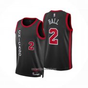 Camiseta Chicago Bulls Lonzo Ball #2 Ciudad 2023-24 Negro