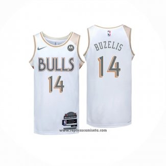 Camiseta Chicago Bulls Matas Buzelis #14 Ciudad 2024-25 Blanco